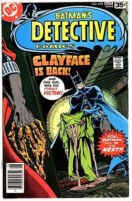 Buy Detective Comics (1937) #478 Very Fine VF 8.0 First Full Appearance Clayface III • 19.72£