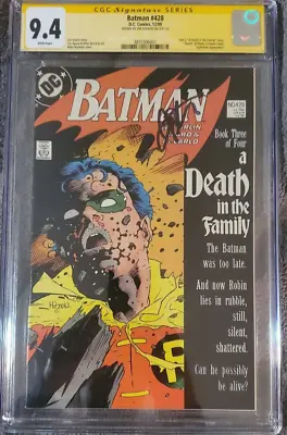 Buy 1988 Batman #428 Death In Family CGC 9.4 Signed Jim Starlin. WHITE Pgs • 241.28£