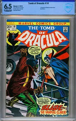 Buy Tomb Of Dracula #10 CBCS 6.5 OW/W 1973 1st Appearance Blade The Vampire Slayer ! • 883.49£