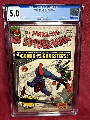 Buy Marvel Comics,  The Amazing Spider-Man  #23 1965 CGC Graded 5.0 Green Goblin App • 285£