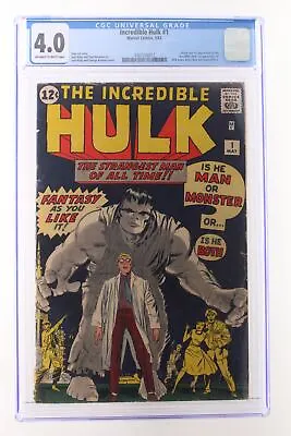 Buy Incredible Hulk #1 - Marvel Comics 1962 CGC 4.0 Origin And 1st App Of The Hulk • 18,001.87£