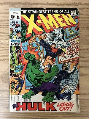 Buy Uncanny X-Men #66, FN 6.0, Hulk; Final New Story Before Reprints • 93.97£