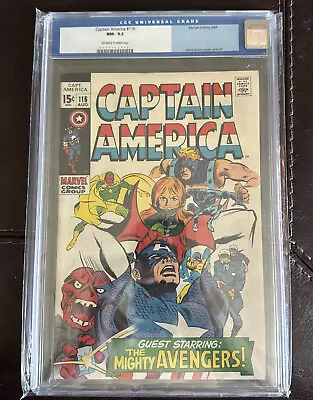 Buy Captain America #116 CGC 9.2 Red Skull And Avengers Appearances! Cracked Case • 83.01£