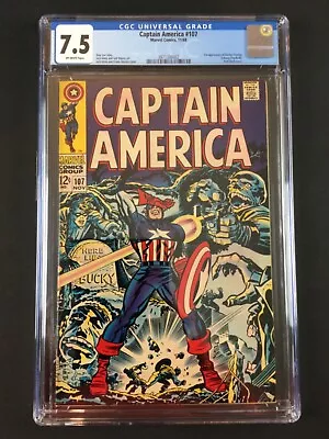 Buy Captain America #107 (1968): NEW CGC 7.5! 1st Appearance Of Doctor Faustus! • 120.43£