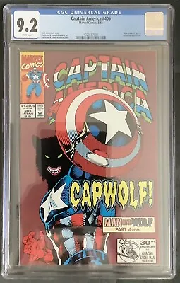 Buy Captain America #405 (1992, Marvel) CGC 9.2. White Pages • 55.21£