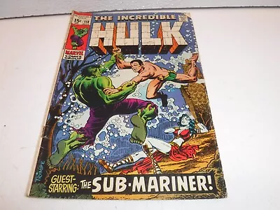 Buy 1969 Incredible Hulk Comic Book..vol.1..no.118..marvel..sub-mariner..silver-age! • 23.72£