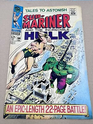 Buy Tales To Astonish #100 Hulk, Sub-Mariner • 16.88£