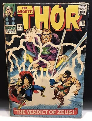 Buy Thor #129 Comic Marvel Comics 1966 Silver Age 3.0 1st App Ares Hermes & More • 69.99£
