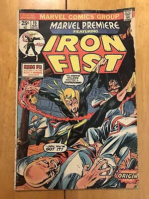 Buy Marvel Premiere 15 Origin And 1st Appearance Iron Fist Marvel 1974 • 75.46£