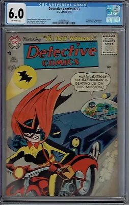 Buy Cgc 6.0 Detective #233 Batwoman Kathy Kane 1st Appearance Dc 1956 Ow Pages • 4,584.38£