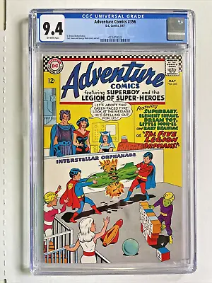 Buy Adventure Comics #356 CGC 9.4 DC 1967 Legion Scarce High Grade • 280.21£