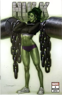 Buy Hulk #1 Jeehyung Lee She-Hulk Weightlifting Pin-Up Variant Trade Dress NM/NM- • 15.08£