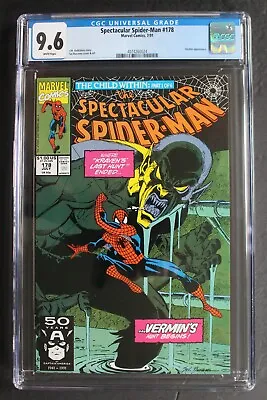 Buy SPECTACULAR SPIDER-MAN #178 VERMIN 1991 1st GOBLIN QUEEN And Ravencroft CGC 9.6 • 67.72£