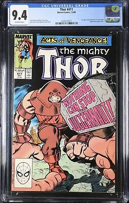 Buy THOR #411 (1989) CGC 9.4 NM Off-White Pages 1ST Appearance Of NEW WARRIORS • 47.26£