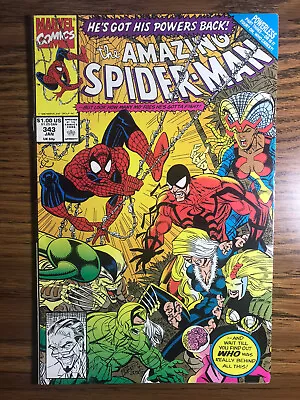 Buy The Amazing Spider-man 343 1st Cameo App Cardiac Erik Larson Marvel Comics 1991 • 10.21£
