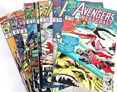 Buy Vintage Comic Books - Marvel The Avengers West Coast Issue No 72 - 79 / 1990s • 29£