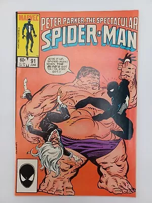 Buy Spectacular Spider-Man 91 Marvel Comics 1984 Black Cat Appearance FN- • 4.72£