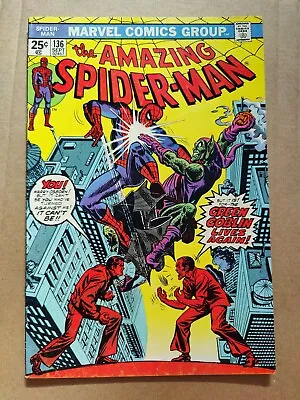Buy The Amazing Spider-Man # 136 Green Goblin 1974 Marvel Comics • 38.65£