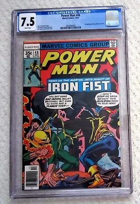 Buy POWER MAN #48 ~ CGC 7.5 ~ 1st Meeting Of Power Man & Iron Fist ~ Marvel 1977 • 47.17£