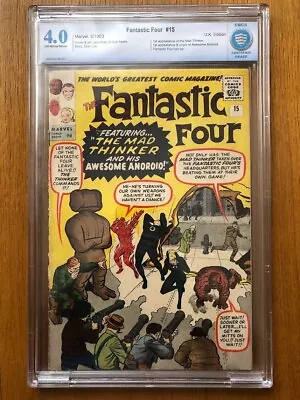 Buy MARVEL FANTASTIC FOUR 15 - CBCS 4.0 - 1st MAD THINKER & ANDROID - RARE UK PENCE! • 310£