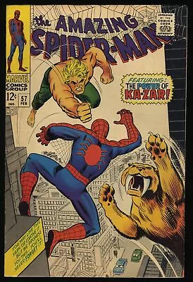 Buy Amazing Spider-Man #57 FN/VF 7.0 Ka-Zar Appearance! Romita Cover! Marvel 1968 • 53.57£