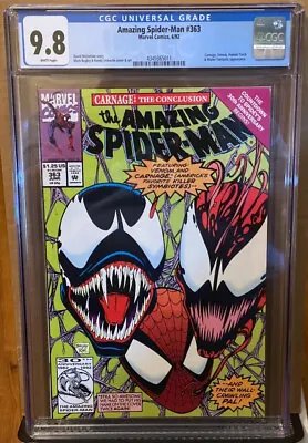 Buy Amazing Spider-man #363 Bagley Cover 3rd Appearance Carnage Cgc 9.8 Wp (qty.) • 57.64£