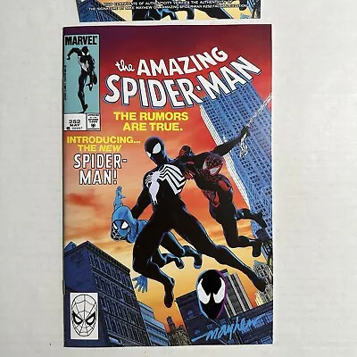 Buy AMAZING SPIDER-MAN #252 Mike Mayhew Facsimile Remarque Signed Miles Gwen COA • 120.48£