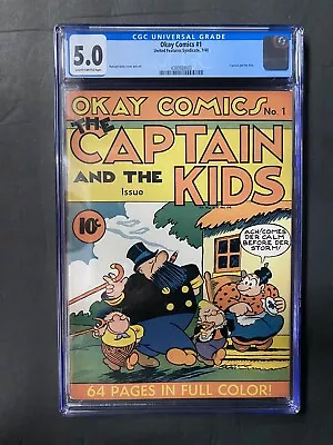 Buy Okay Comics # 1 CGC 5.0 Slightly Brittle Pages July 1940 United Features Syndica • 279.58£
