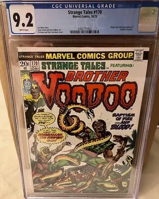 Buy MARVEL 1973 STRANGE TALES #170 CGC 9.2 WHITE Pages 2nd Appearance BROTHER VOODOO • 160.85£