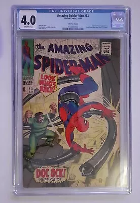 Buy Amazing Spider-Man #53. CGC 4.0. 1967 MARVEL COMICS. GWEN STACEY/DOCTOR OCTOPUS. • 99.95£