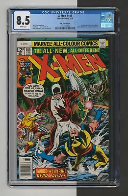 Buy Uncanny X-Men #109 CGC 8.5 White Pages UK Price Variant Pence 1st Weapon Alpha • 296.34£