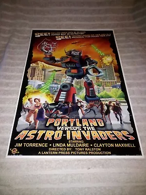Buy Lantern Press 12x18 Inch Art Print Portland Oregon Versus The Astro-Invaders • 14.19£