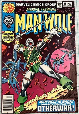 Buy Marvel Premiere #45 VF George Perez Cover Man-Wolf 1978 Marvel Comics Bronze Age • 10.39£