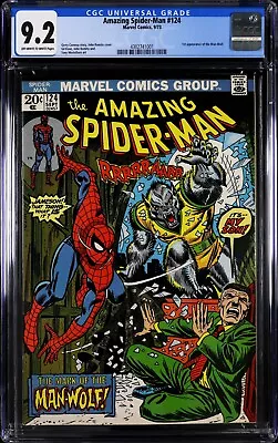 Buy Amazing Spider-Man 124 CGC 9.2 NM 1st Appearance Man-Wolf Bronze Romita • 463.06£