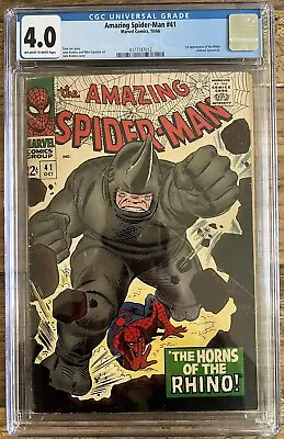 Buy 🕷️🕸️🦏amazing Spider-man #41 Cgc 4.0  1st Appearance Of Rhino 🕷️🕸️🦏 • 309.65£