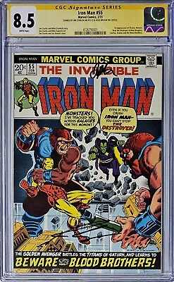 Buy Iron Man #55 CGC 8.5 Marvel Comics 1973 SS Signed By Jim Starlin & Josh Brolin • 1,462.62£