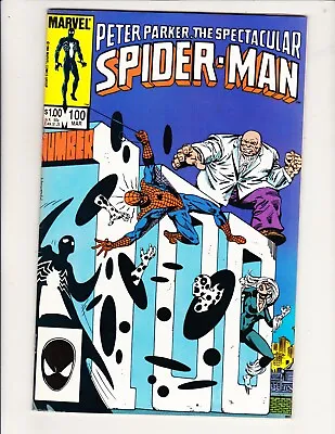 Buy Peter Parker Spectacular Spiderman #100 Marvel 1984 Spot! Kingpin! Black Cat! • 14.18£