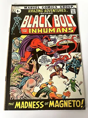 Buy Amazing Adventures #9: Black Bolt & Inhumans Marvel Bronze UK Price 1971 FN- 5.5 • 3.99£