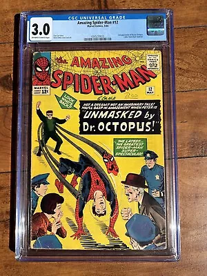 Buy Amazing Spider-man 12 - Cgc G/vg 3.0 - 3rd Appearance Of Doctor Octopus (1964) • 281.23£