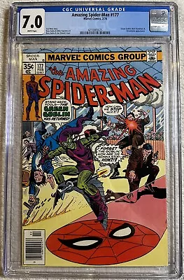 Buy Amazing Spider-Man #177 CGC 7.0 Marvel 1978 Green Goblin Cover New Slab Classic • 59.29£
