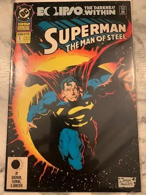 Buy Superman The Man Of Steel Annual 1 Eclipso Quesada Palmiotti DC Comics FI 1992 • 3.99£