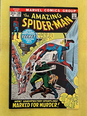 Buy AMAZING SPIDER-MAN #108 (1972) Marvel  Marked For Murder  Comic • 31.36£