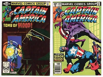 Buy Captain America #253 254 FN 1st Baron Blood 1st Union Jack MAJOR KEY 1981 Marvel • 23.74£
