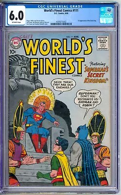 Buy World's Finest 111 CGC Graded 6.0 FN 1st Clock King DC Comics 1960 • 118.73£