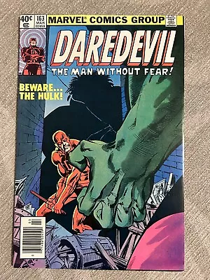 Buy Daredevil #163 VF/NM Frank Miller Hulk Newsstand Marvel 1979 Bronze Age Key • 30.04£