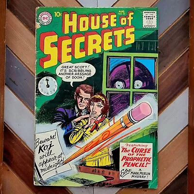 Buy HOUSE OF SECRETS #23 GD/VG DC 1959 1st App MARK MERLIN 10-cent Cover Silver Age • 58.87£