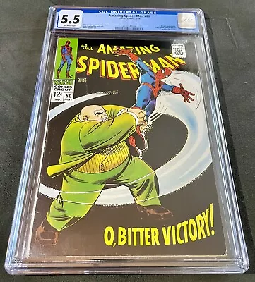 Buy Amazing Spider-Man #60 (1968)🌟CGC 5.5🌟1968 Kingpin Stan Lee John Romita Cover • 99.93£