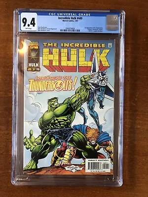 Buy Incredible HULK #449 CGC 9.4 White Pages (1997) 1st Appearance The THUNDERBOLTS  • 103.93£