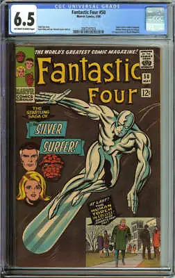 Buy Fantastic Four #50 Cgc 6.5 Ow/wh Pages // Silver Surfer Battles Galactus 1966 • 395.30£