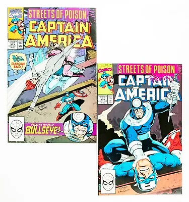Buy Captain America #373 & 374 (1990 Marvel) Leon Hoskins, Black Widow, Bullseye NM- • 11.83£